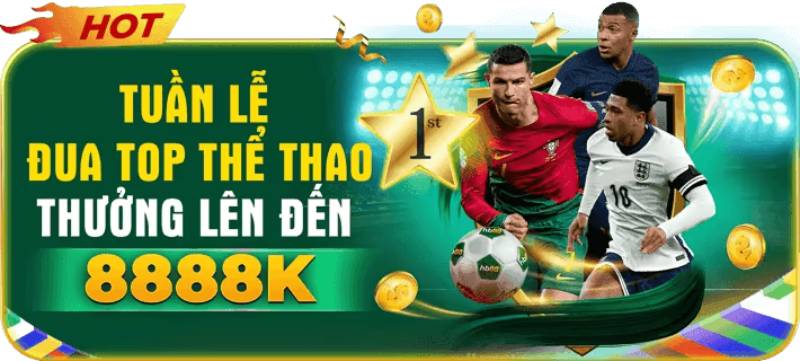 Ưu Đãi Thể Thao HB88 – Cách Săn Thưởng Khủng Của Dân Cá Cược 1 Tuần lễ đua top thể thao – Thưởng lên đến 8.888.000đ